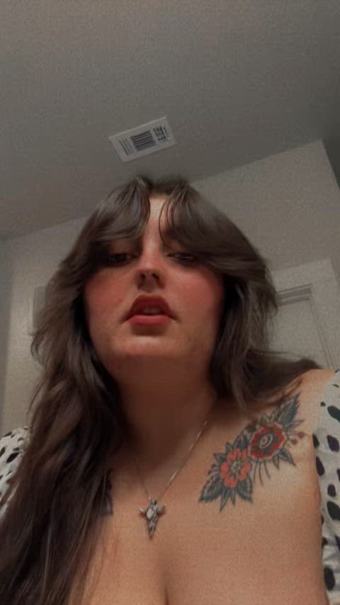 bbw big tits boobs femdom findom onlyfans spit spit on face gif
