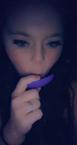 Sex Toy Sucking Tease gif