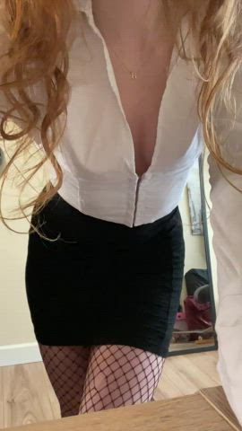 amateur babe cute lingerie nsfw petite redhead tiktok tits gif
