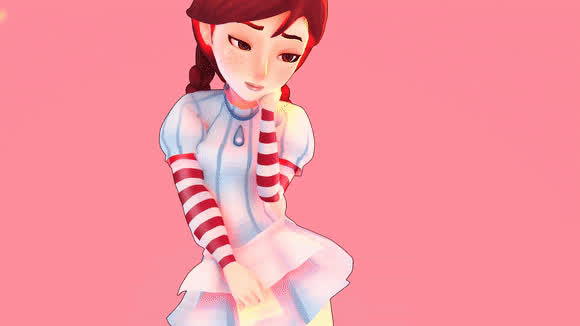 3D Dress Futanari Hentai Redhead gif