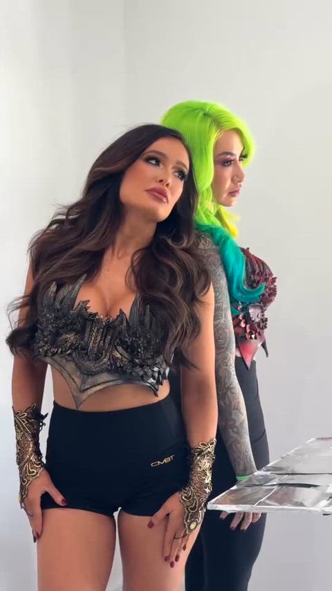 big tits photoshoot wrestling gif