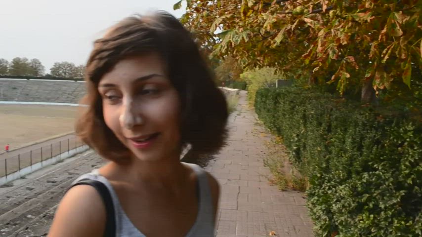 Brunette Cum Cute Exhibitionism Exhibitionist Exposed Facial Outdoor Public gif