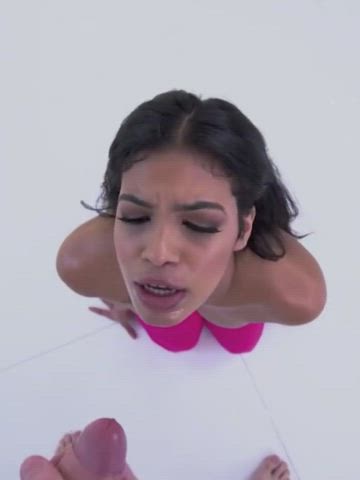 Blowjob Cum Cum In Mouth Cumshot Facial Latina POV Pornstar Sucking gif
