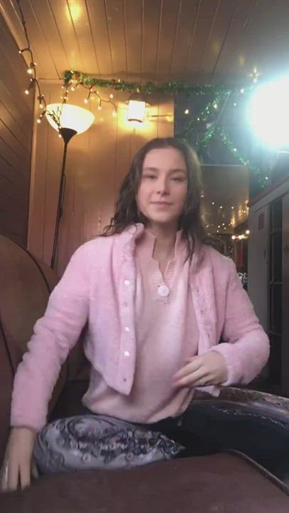 Ass Flashing Natural Tits Public Small Tits Teen gif
