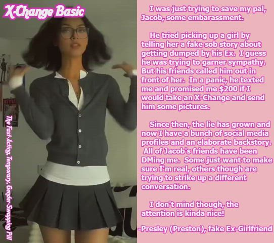 asian caption dance glasses legs schoolgirl skirt xchange sissycaption x-change gif