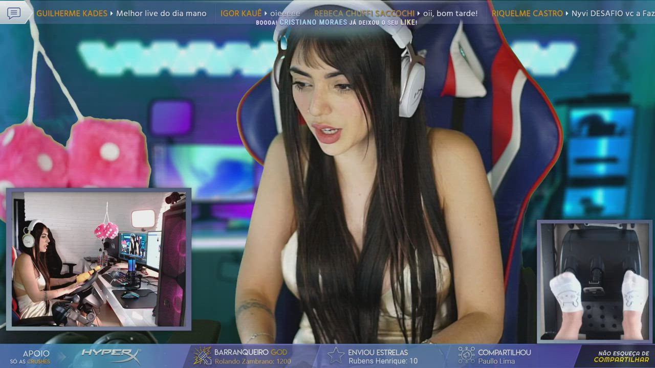 Big Tits Camgirl Cleavage Fake Boobs Gamer Girl Jiggling gif