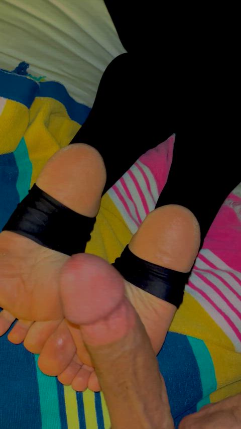 big dick cockslap feet feet fetish leggings soles teasing gif