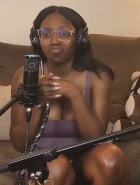 Accidental Big Tits Ebony Upskirt gif