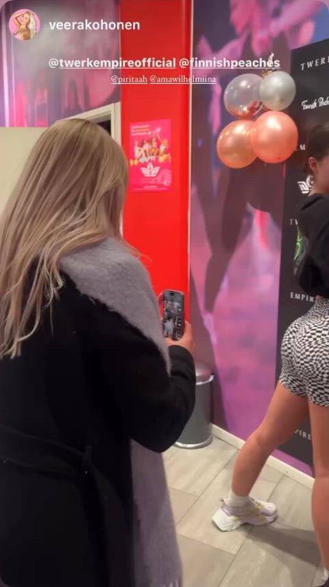 Showing her friends ass