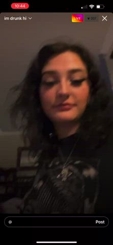 brunette flashing tits gif