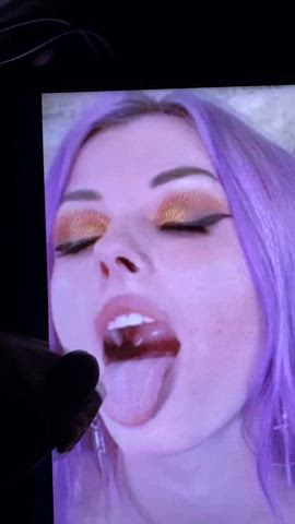 cum cum in mouth cumshot facial tongue fetish tribute gif
