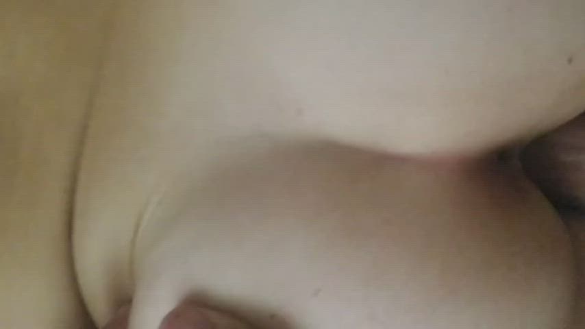 I have my cock in my wife and her mouth is on her pussy.