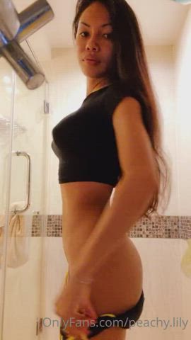 asian shower small tits strip striptease trans trans woman gif
