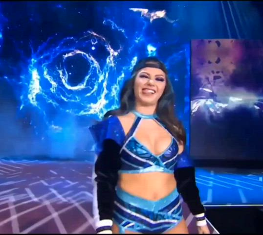 babe big tits brunette cute wrestling gif