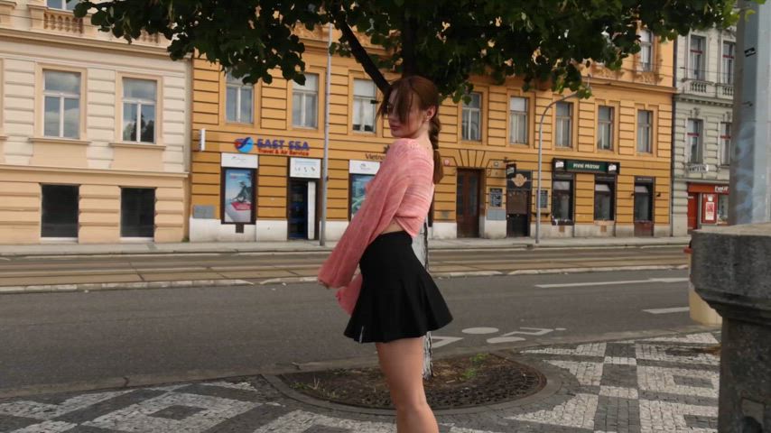 flashing natural tits public tank top tits gif