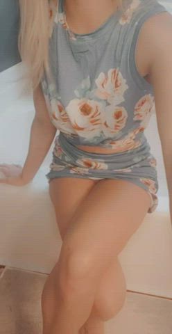 Blonde Dildo Dress MILF Pussy gif