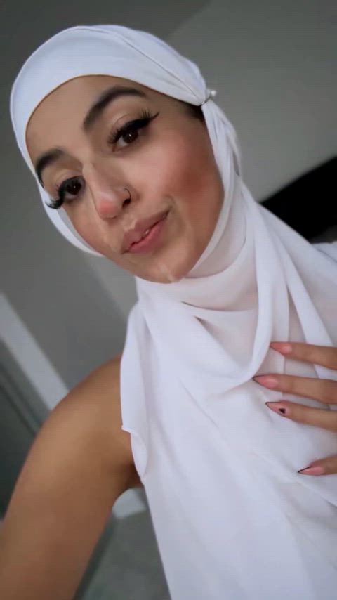 aaliyah yasin cum facial hijab muslim onlyfans cumslut gif