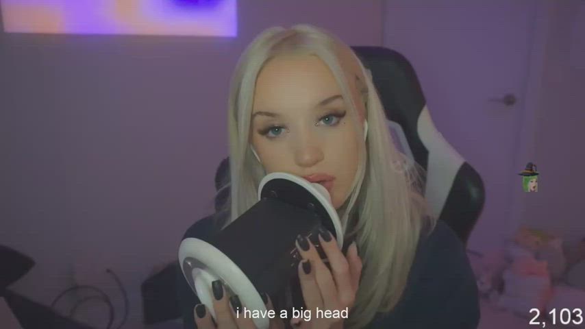 asmr blonde tongue fetish gif