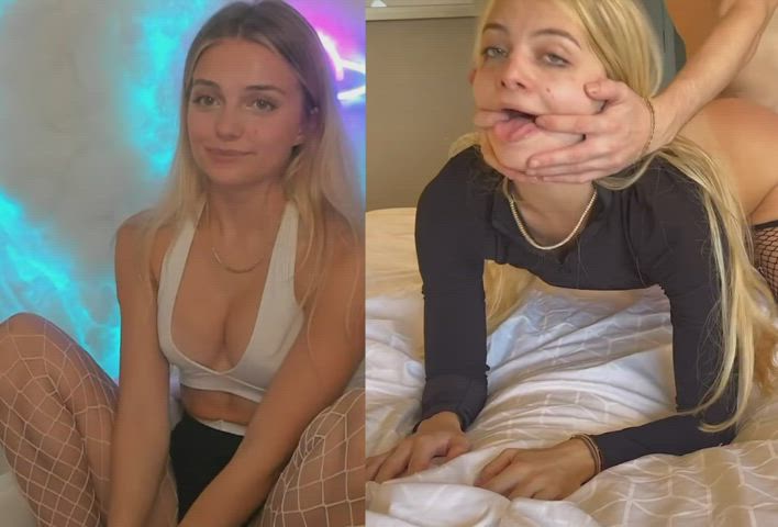 blonde rough split screen porn gif