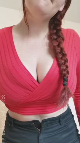 big tits boobs british curvy huge tits milf nsfw redhead tits titty drop gif