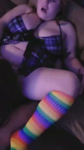 bisexual cosplay girl girl kissing licking oral pussy eating gif