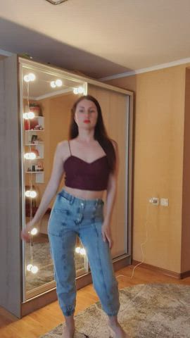 Me dancing with my crop top 🔥 Ukrainian girl 🇺🇦❤️
