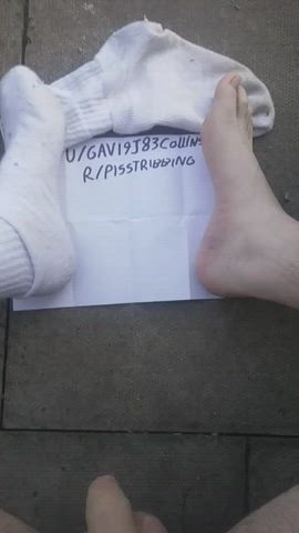 Pt1 Pissing on my feet and socks verification tribute