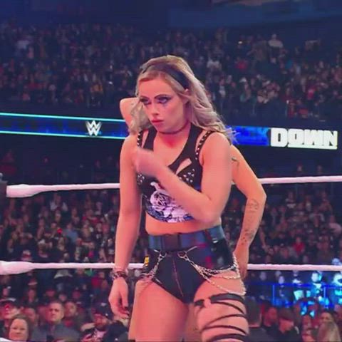 cute pretty thick thighs white girl wrestling gif