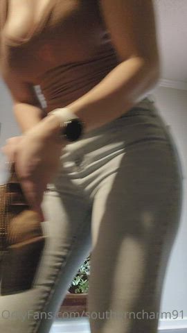 ass blonde jeans gif