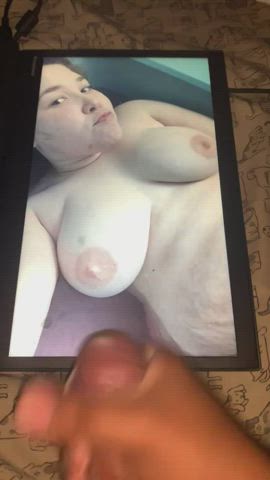 Big Tits Cumshot Tribute gif