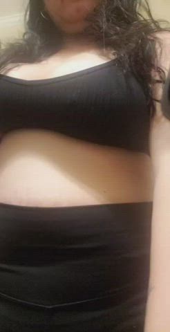 bbw big tits nipple play gif