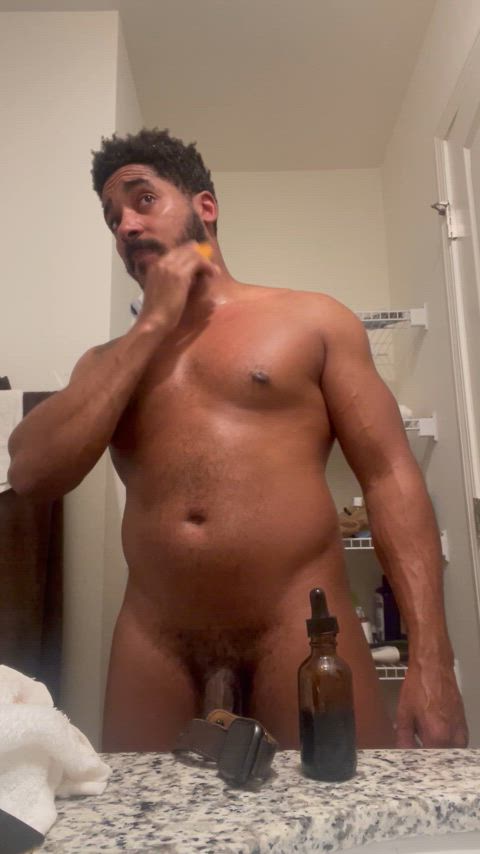 beard oil shower black-porn gif