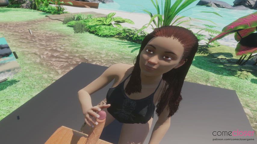 adult game blowjob brunette handjob vr gif
