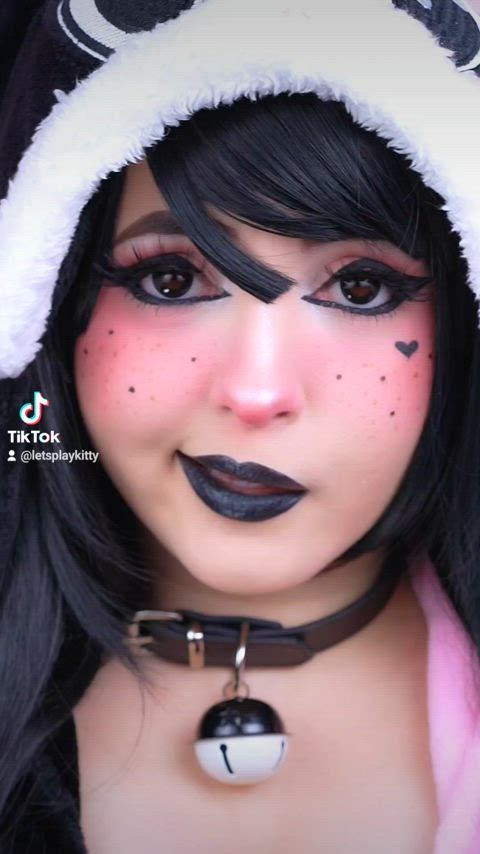 big tits brunette bunny cleavage cosplay costume goth onlyfans tits r/tiktits gif