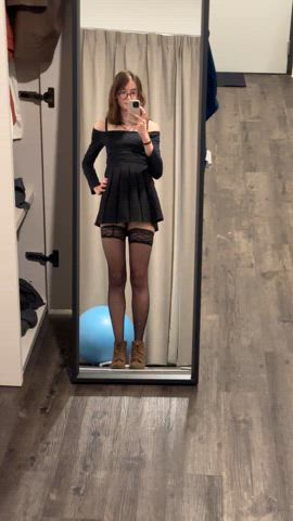 crossdressing femboy girl dick glasses long legs nerd pantyhose sissy stockings trap