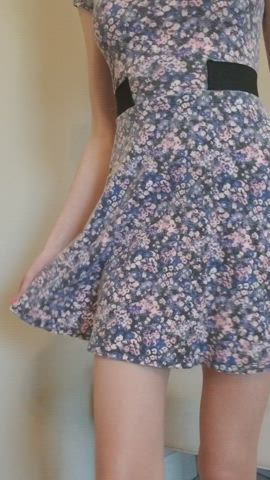 Would you have guessed I am not wearing panties under this cute dress?