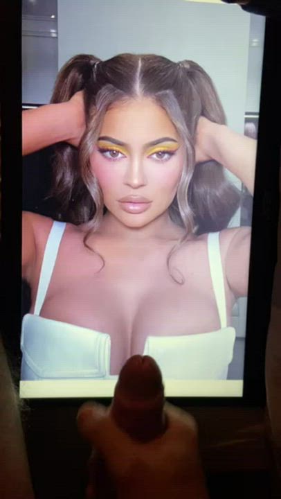 Another bud jerkin his big hard cock 4 Kylie Jenner and covering her perfect face