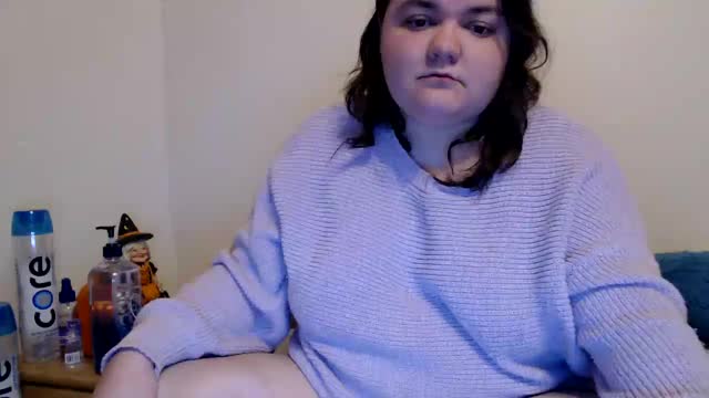 Showing off my chubby body while wearing an oversized sweater. :)