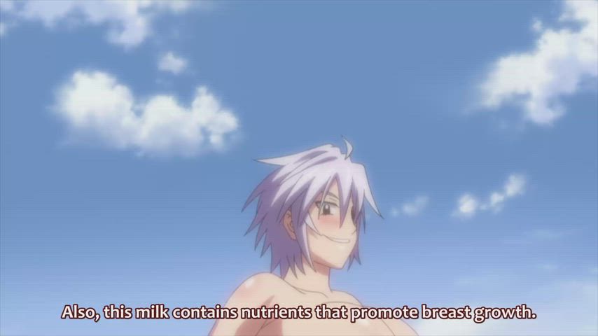 animation anime big tits boobs milk milking tits gif