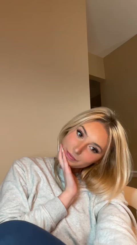 big tits blonde selfie gif