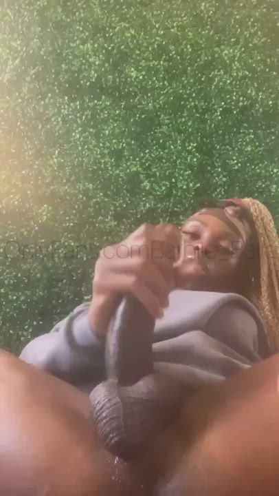 Ebony Masturbating Trans gif
