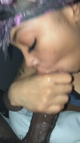 bbc blowjob ebony sloppy sucking gif