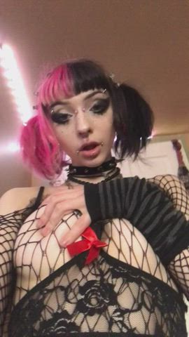 Be a clever gooner and use whatever brain cells you have left to worship goth girls