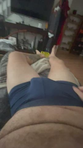 Playing with my pierced cock