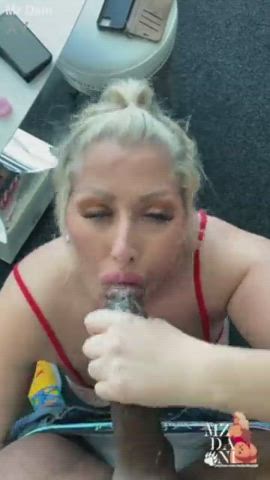 deepthroat interracial sloppy gif