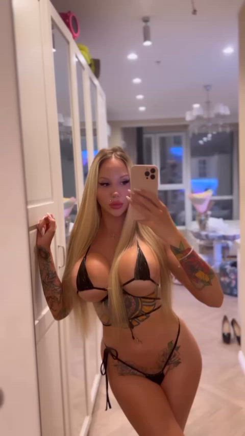 babe big tits bikini blonde boobs milf micro bikini pussy gif
