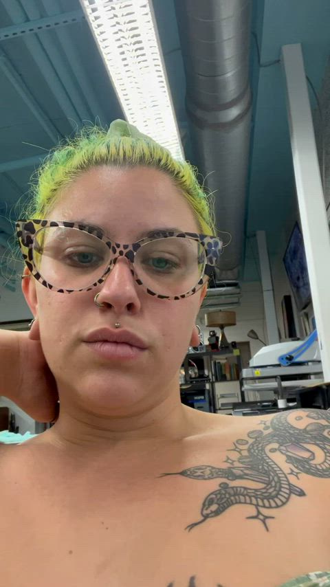 big tits boobs downblouse flashing nipple piercing nipslip public tattooed tits gif