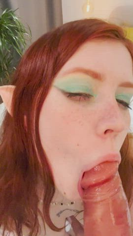 amateur babe cute deepthroat homemade nsfw onlyfans redhead solo teen gif