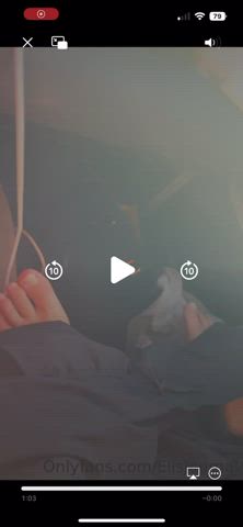 Jamie masturbating in the passenger seat