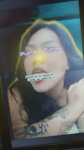 Translation; “Shoot all of your cum in my mouth”